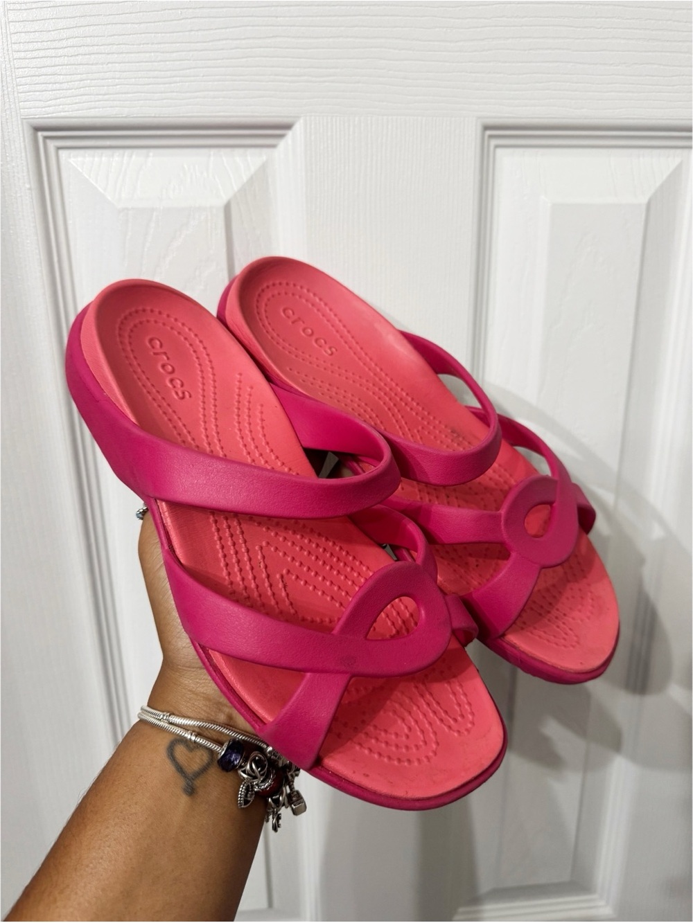 Crocs Pink Meleen Twist Sandals Women's Size 9